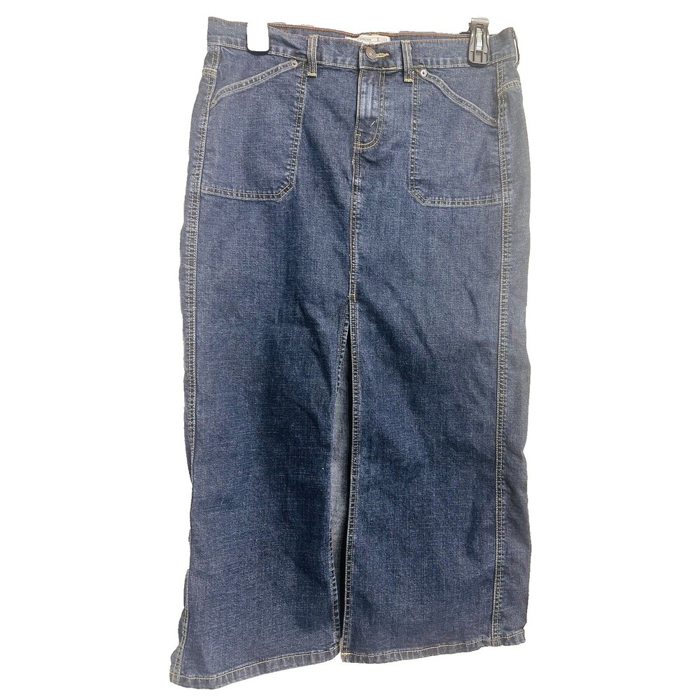 Levi's Strauss Signature VTG Boho Denim Ankle-Maxi Skirt, High Open Leg Cut 12